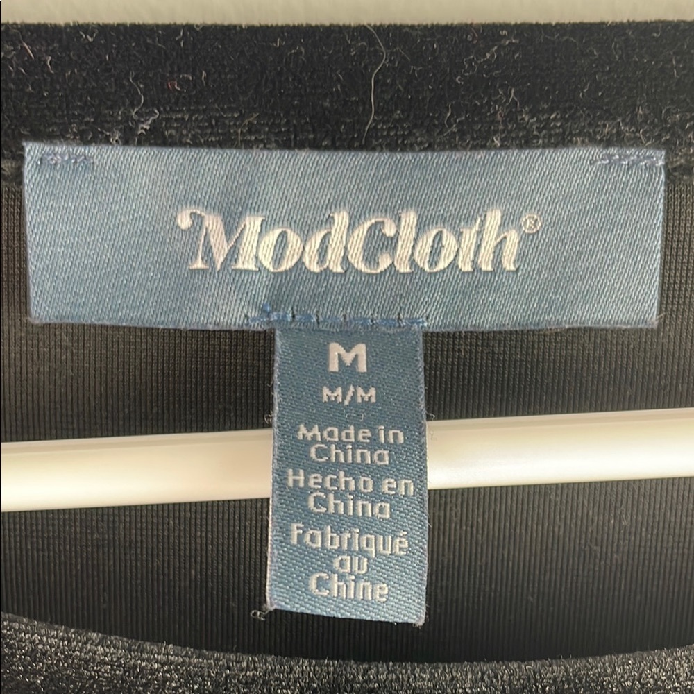 Modcloth Black Velvet Top Size M - Picture 2 of 7